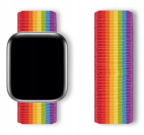 PASEK NYLON DO APPLE WATCH 1-9 SE ULTRA 42/44/45/49MM | TĘCZOWY