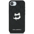 Etui Karl Lagerfeld Monogram Choupette Head Pin na iPhone 16e - czarne