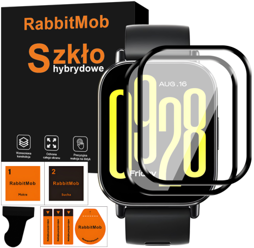 2X SZKŁO HYBRYDOWE OCHRONNE 3D DO XIAOMI REDMI WATCH 5 ACTIVE + ZESTAW DO MONTAŻU