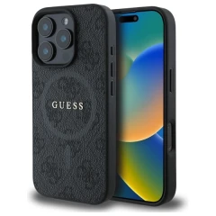 Etui Guess 4G Ring Classic Logo MagSafe na iPhone 16 Pro Max - czarne