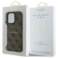 Etui Guess 4G Ring Classic Logo MagSafe na iPhone 16 Pro Max - brązowe