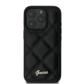 Etui Guess Quilted Metal Logo na iPhone 16 Pro Max - czarne