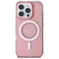 Etui Guess IML Rhinestones MagSafe na iPhone 16 Pro Max - różowe