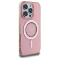Etui Guess IML Rhinestones MagSafe na iPhone 16 Pro Max - różowe