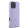 Etui Guess Saffiano Peony Classic Logo MagSafe na iPhone 16 Pro Max - fioletowe