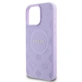 Etui Guess Saffiano Peony Classic Logo MagSafe na iPhone 16 Pro Max - fioletowe