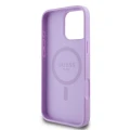 Etui Guess Saffiano Peony Classic Logo MagSafe na iPhone 16 Pro Max - fioletowe