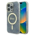 Etui Guess IML 4G MagSafe na iPhone 16 Pro Max - niebieskie