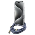 Etui Guess Crossbody Cord 4G Print na iPhone 16 Pro Max - niebieskie