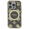 Etui Guess IML Peony On 4G Background MagSafe na iPhone 16 Pro Max - brązowe
