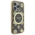 Etui Guess IML Peony On 4G Background MagSafe na iPhone 16 Pro Max - brązowe