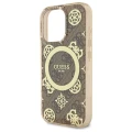 Etui Guess IML Peony On 4G Background MagSafe na iPhone 16 Pro Max - brązowe