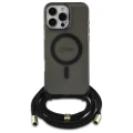 Etui Guess Crossbody Cord Script MagSafe na iPhone 16 Pro Max - czarne