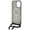 Etui Guess Crossbody Cord Script MagSafe na iPhone 16 Pro Max - czarne