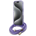 Etui Guess Crossbody Cord Script MagSafe na iPhone 16 Pro Max - fioletowe