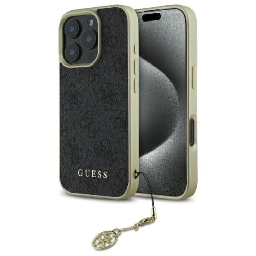Etui Guess 4G Charms Collection na iPhone 16 Pro Max - czarne