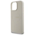 Etui Guess Grained Gold Ring MagSafe na iPhone 16 Pro Max - beżowe