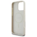 Etui Guess Grained Gold Ring MagSafe na iPhone 16 Pro Max - beżowe