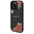 Etui Guess 4G Flowers Print MagSafe na iPhone 16 Pro Max 6.9" - czarne