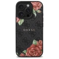 Etui Guess 4G Flowers Print MagSafe na iPhone 16 Pro Max 6.9" - czarne