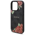 Etui Guess 4G Flowers Print MagSafe na iPhone 16 Pro Max 6.9" - czarne