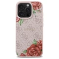 Etui Guess 4G Flowers Print MagSafe na iPhone 16 Pro Max 6.9" - różowe
