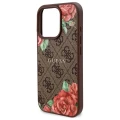 Etui Guess 4G Flowers Print MagSafe na iPhone 16 Pro Max 6.9" - brązowe