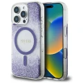 Etui Guess HC Resin Bottom Glitter MagSafe na iPhone 16 Pro Max - fioletowe