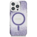 Etui Guess HC Resin Bottom Glitter MagSafe na iPhone 16 Pro Max - fioletowe