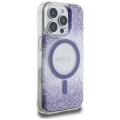 Etui Guess HC Resin Bottom Glitter MagSafe na iPhone 16 Pro Max - fioletowe