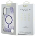 Etui Guess HC Resin Bottom Glitter MagSafe na iPhone 16 Pro Max - fioletowe