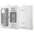 Etui Guess 4G Stripes z portfelem Magsafe do iPhone 16 Pro Max brązowy
