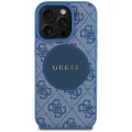 Etui Guess 4G Circle Classic Logo MagSafe na iPhone 16 Pro Max - niebieskie