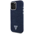Etui Guess Denim Triangle Logo MagSafe na iPhone 16 Pro Max - niebieskie