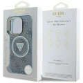 Etui Guess IML Metal Glitter 4G Circle Triangle MagSafe na iPhone 16 Pro Max - niebieskie