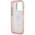 Etui Guess IML Metal Glitter 4G Circle Triangle MagSafe na iPhone 16 Pro Max - różowe