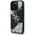 Etui Guess Grained Roses Big 4G logo na iPhone 16 Pro Max - czarne