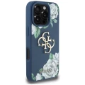 Etui Guess Grained Roses Big 4G logo na iPhone 16 Pro Max - niebieskie