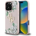 Etui Guess Grained Roses Big 4G logo na iPhone 16 Pro Max - różowe
