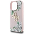 Etui Guess Grained Roses Big 4G logo na iPhone 16 Pro Max - różowe