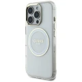 Etui Guess IML Metal Colored Circle Classic Logo MagSafe na iPhone 16 Pro Max - białe
