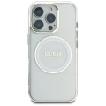 Etui Guess IML Metal Colored Circle Classic Logo MagSafe na iPhone 16 Pro Max - białe