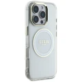 Etui Guess IML Metal Colored Circle Classic Logo MagSafe na iPhone 16 Pro Max - białe