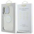 Etui Guess IML Metal Colored Circle Classic Logo MagSafe na iPhone 16 Pro Max - białe