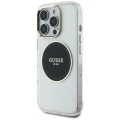 Etui Guess IML Metal Colored Circle Classic Logo MagSafe na iPhone 16 Pro Max - czarne
