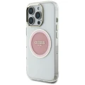 Etui Guess IML Metal Colored Circle Classic Logo MagSafe na iPhone 16 Pro Max - różowe
