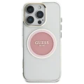 Etui Guess IML Metal Colored Circle Classic Logo MagSafe na iPhone 16 Pro Max - różowe