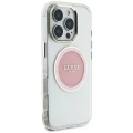 Etui Guess IML Metal Colored Circle Classic Logo MagSafe na iPhone 16 Pro Max - różowe