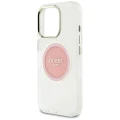 Etui Guess IML Metal Colored Circle Classic Logo MagSafe na iPhone 16 Pro Max - różowe