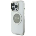 Etui Guess IML Metal Colored Circle Classic Logo MagSafe na iPhone 16 Pro Max - szare